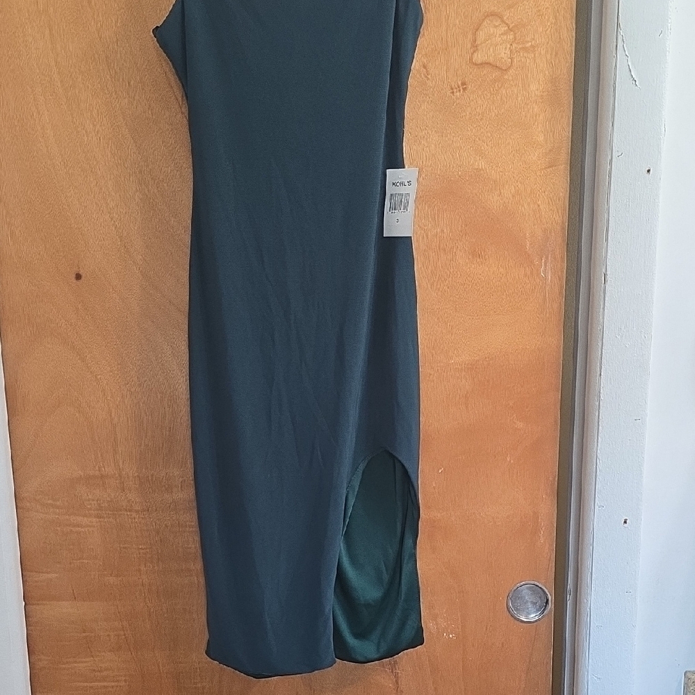 B. Smart Blue Sheath Midi Dress Crew Neck Sleeveless